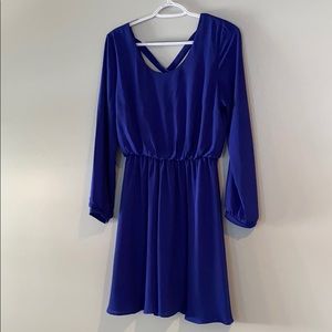 Miami, long sleeve, cobalt blue dress. Size M